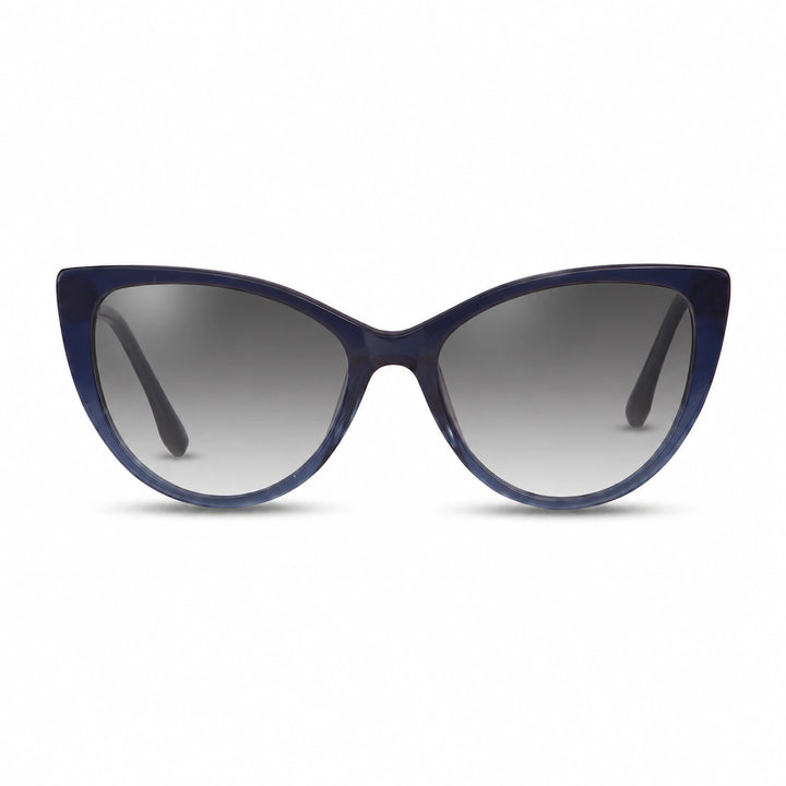 Lentes de sol Fiore 1010 Azul cristal Gradiente Gris polarizado vista frontal mujer #color_gradiente-gris #foto_frontal