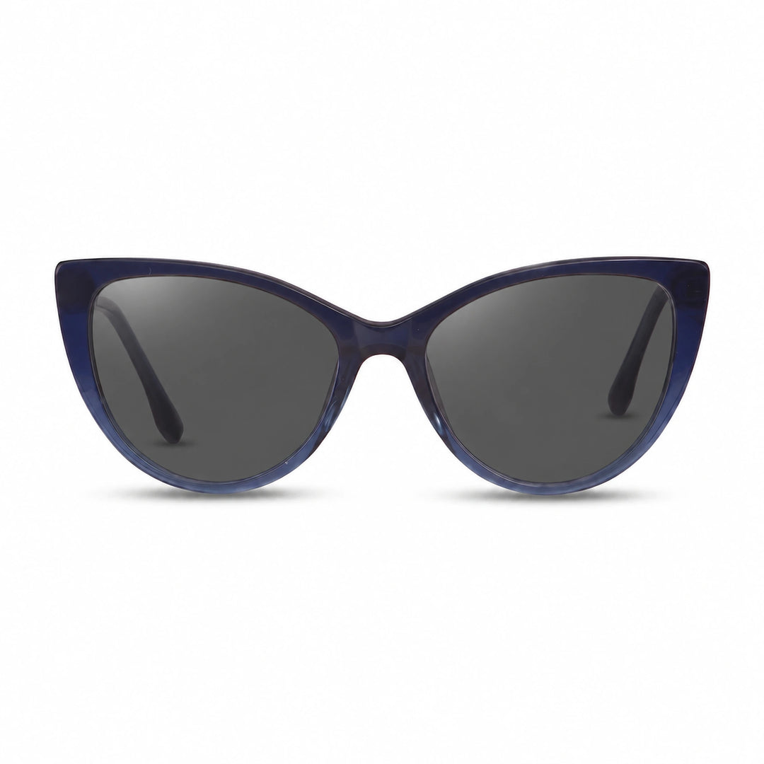 Lentes de sol Fiore 1010 Azul cristal Negro polarizado vista frontal mujer #color_negro #foto_frontal