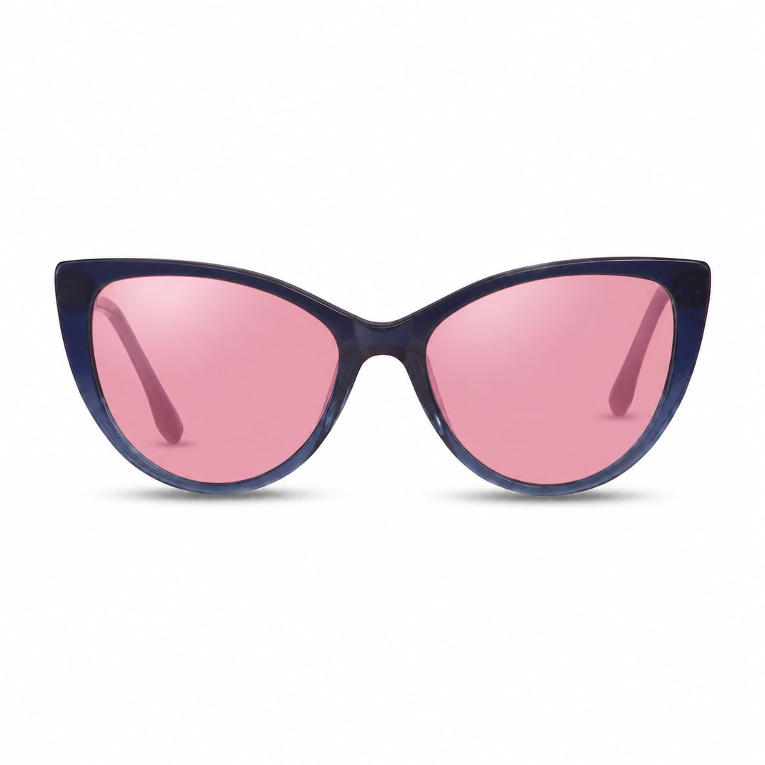 Lentes de sol Fiore 1010 Azul cristal Rosado polarizado vista frontal mujer #color_rosado #foto_frontal