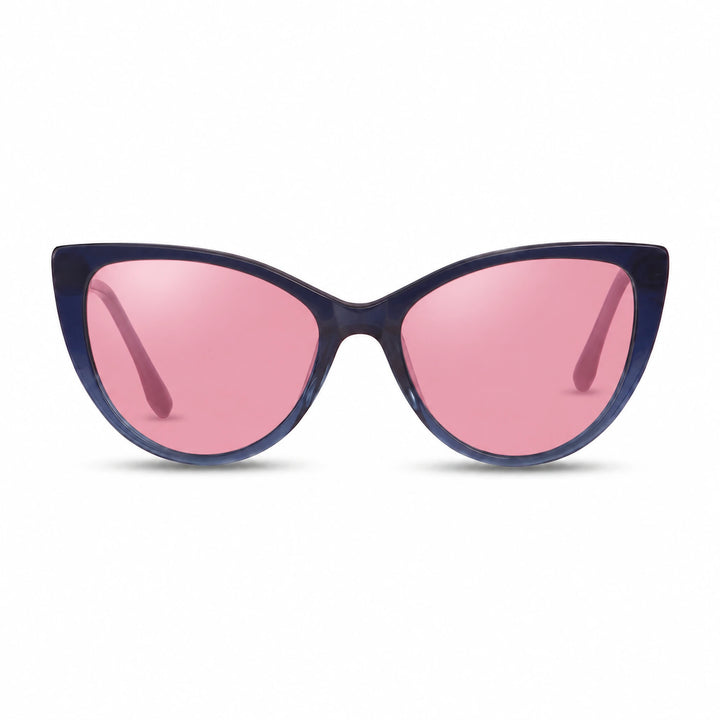 Lentes de sol Fiore 1010 Azul cristal Rosado polarizado vista frontal mujer #color_rosado #foto_frontal