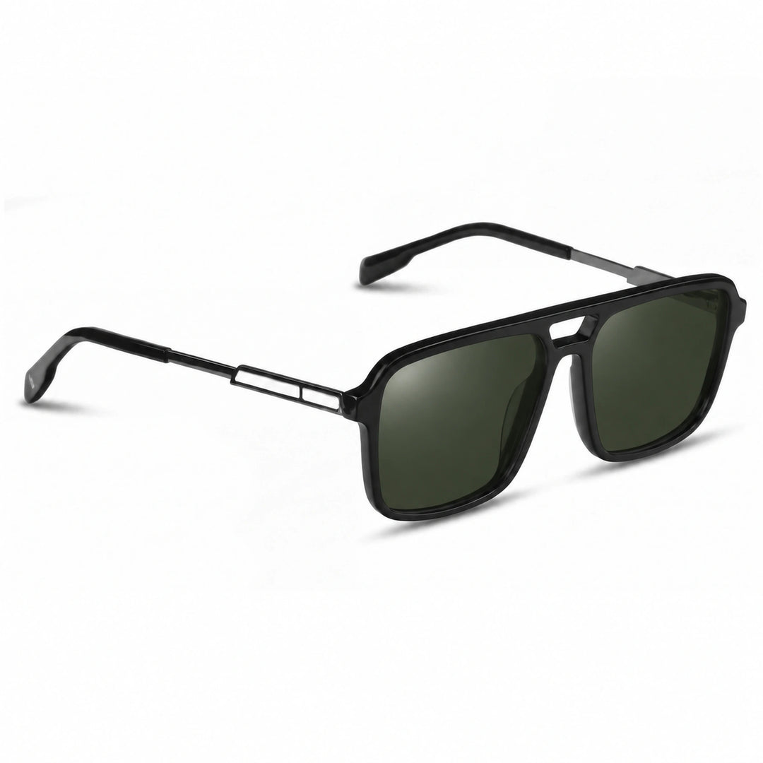 Lentes de sol Fiore 1014 Negro cristal G15 polarizado vista tres cuartos unisex #color_g15
