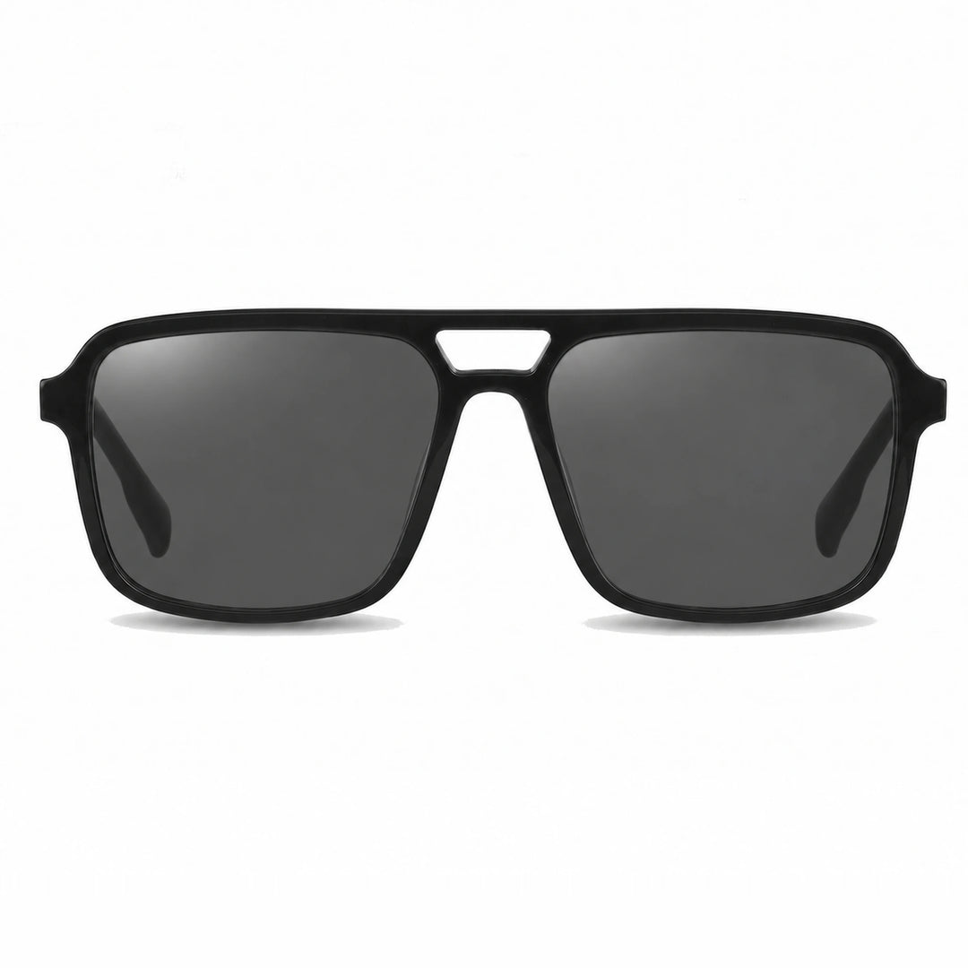 Lentes de sol Fiore 1014 Negro cristal Negro polarizado vista frontal unisex #color_negro #foto_frontal