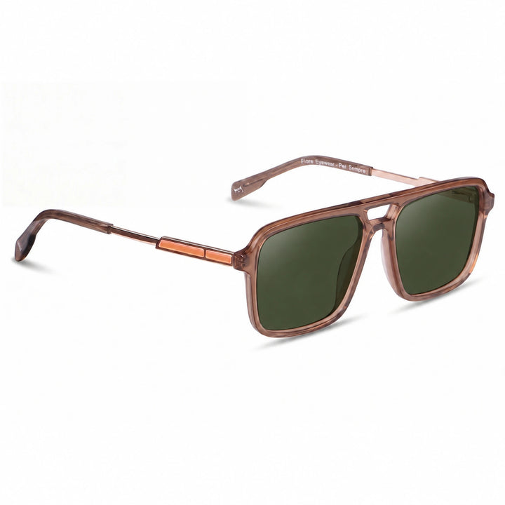 Lentes de sol Fiore 1014 Brown cristal G15 polarizado vista tres cuartos unisex #color_g15