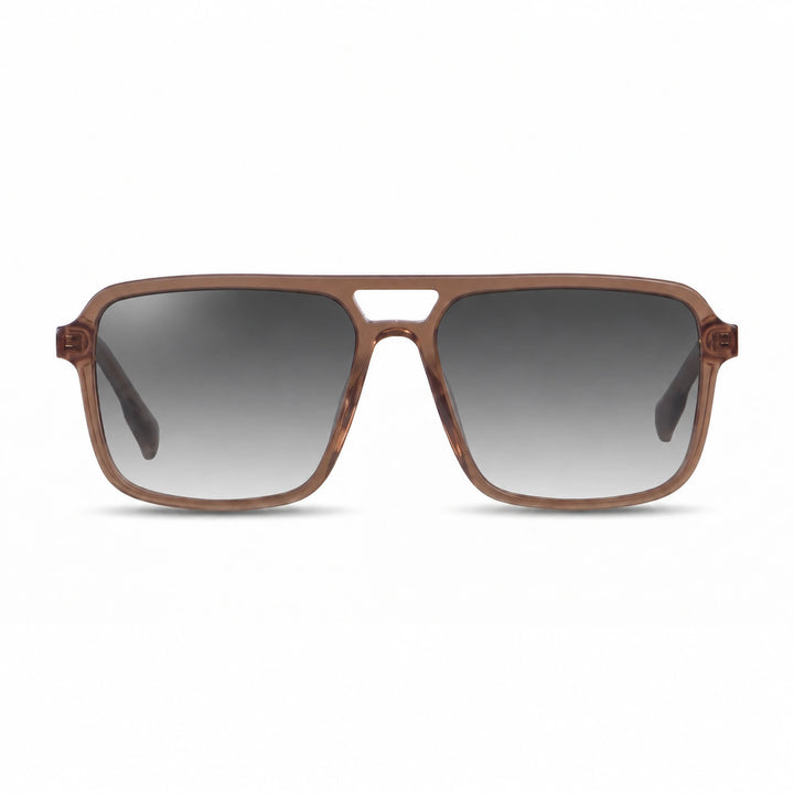 Lentes de sol Fiore 1014 Brown cristal Gradiente Gris polarizado vista frontal unisex #color_gradiente-gris #foto_frontal