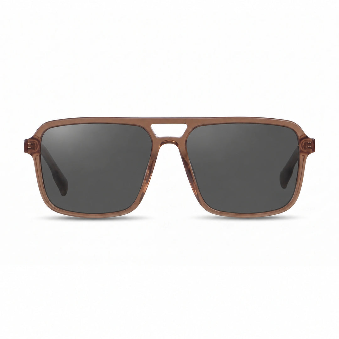 Lentes de sol Fiore 1014 Brown cristal Negro polarizado vista frontal unisex #color_negro #foto_frontal