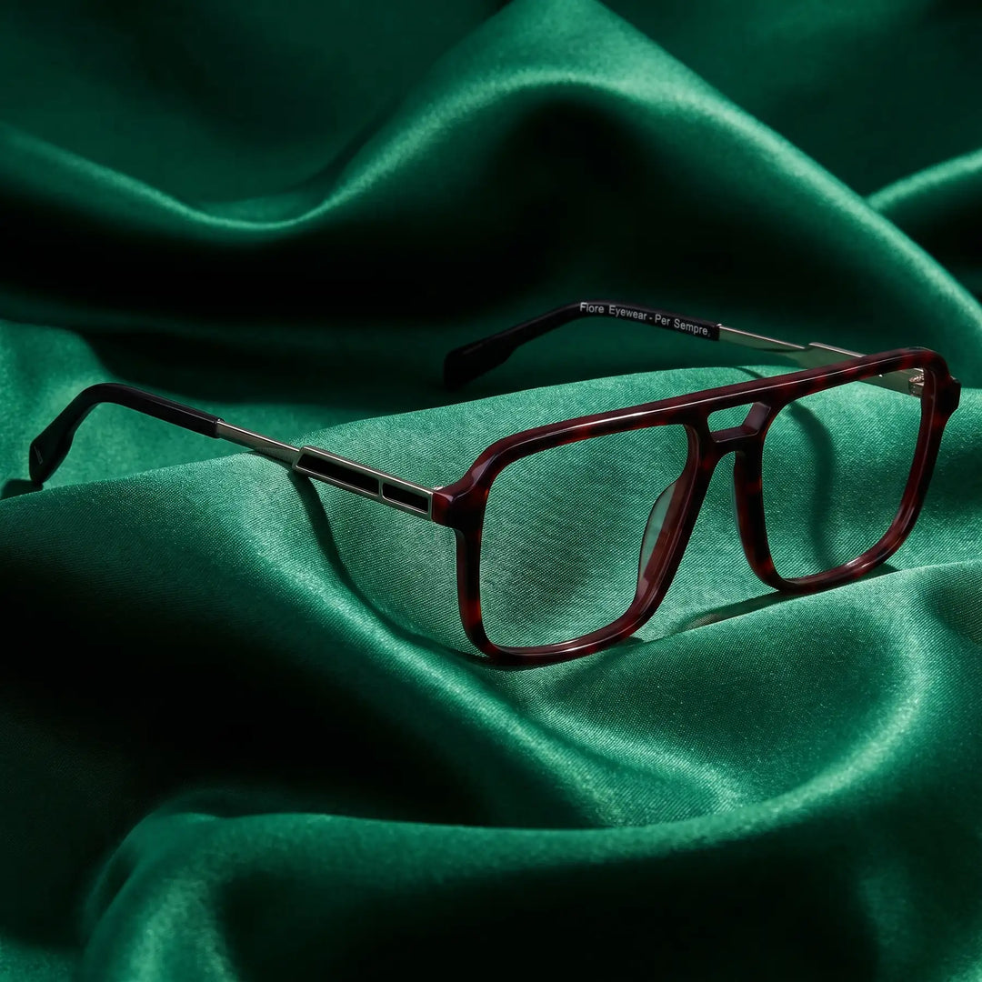 Anteojos Fiore 1014 en tortoiseshell – envuelto en seda esmeralda fluida