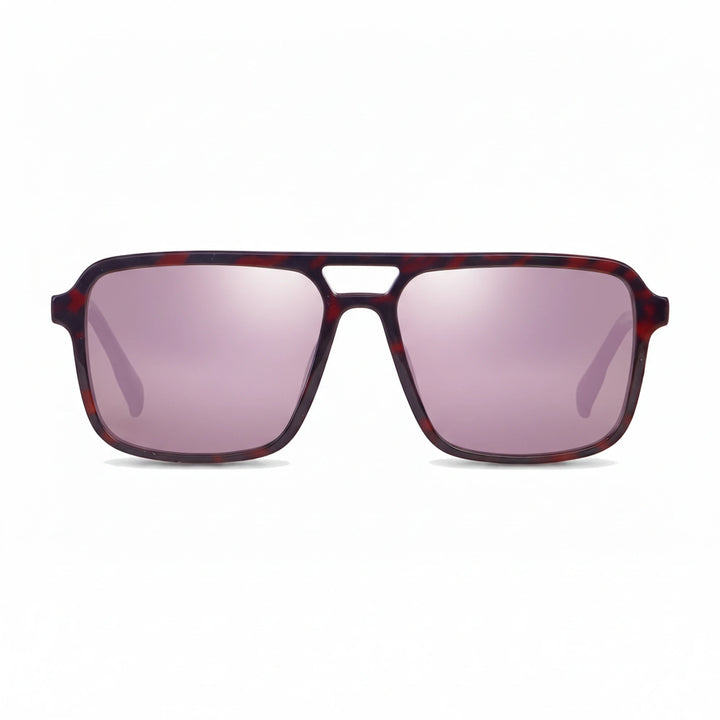 Lentes de sol Fiore 1014 Rojo cristal Espejado Rosado polarizado vista frontal unisex #color_espejado-rosado #foto_frontal