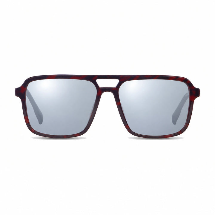 Lentes de sol Fiore 1014 Rojo cristal Espejado Silver polarizado vista frontal unisex #color_espejado-silver #foto_frontal