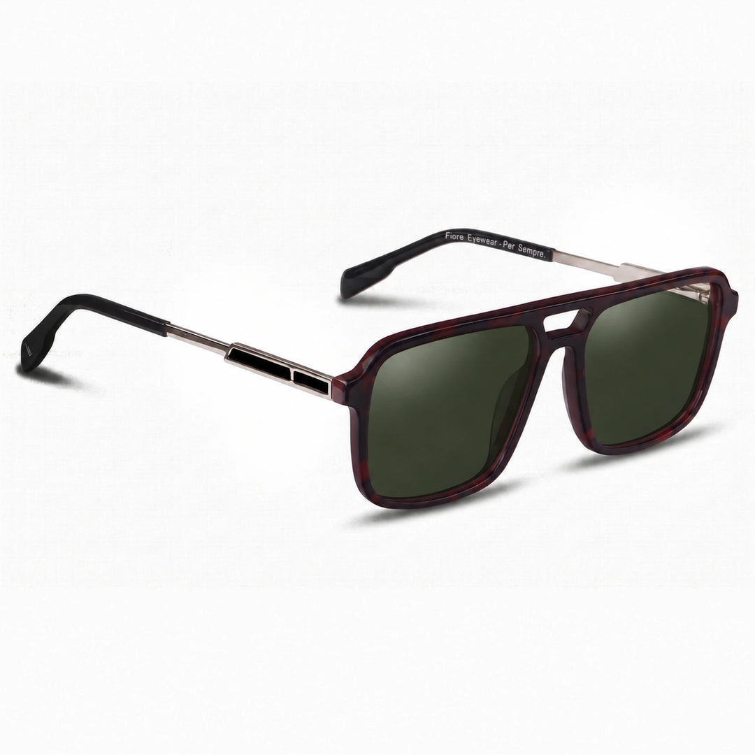 Lentes de sol Fiore 1014 Rojo cristal G15 polarizado vista tres cuartos unisex #color_g15