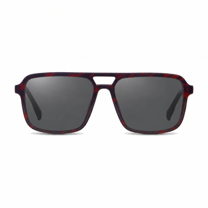 Lentes de sol Fiore 1014 Rojo cristal Negro polarizado vista frontal unisex #color_negro #foto_frontal