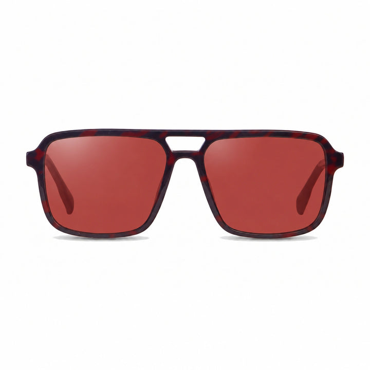 Lentes de sol Fiore 1014 Rojo cristal Rojo polarizado vista frontal unisex #color_rojo #foto_frontal