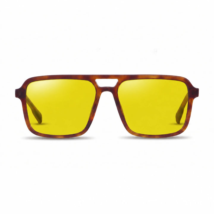 Lentes de sol Fiore 1014 Carey cristal Amarillo polarizado vista frontal unisex #color_amarillo #foto_frontal