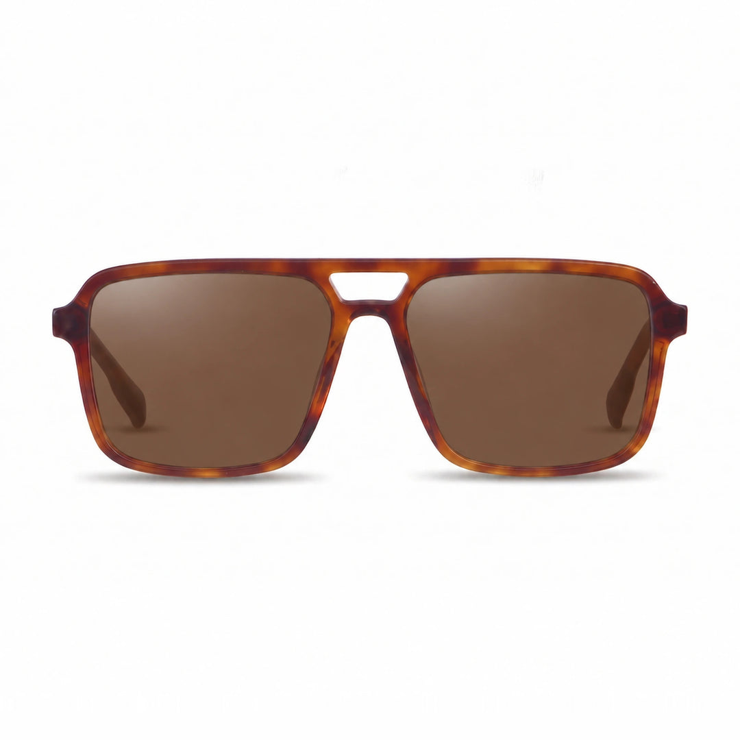 Lentes de sol Fiore 1014 Carey cristal Cafe polarizado vista frontal unisex #color_cafe #foto_frontal