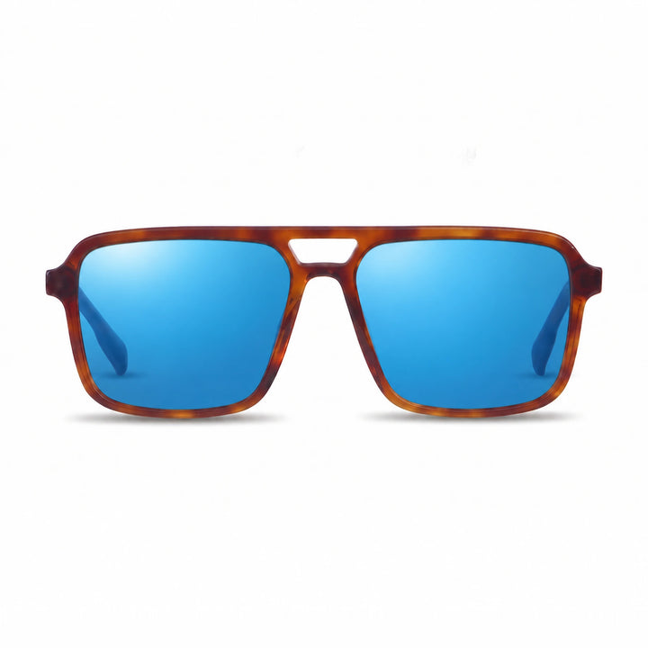 Lentes de sol Fiore 1014 Carey cristal Espejado Azul polarizado vista frontal unisex #color_espejado-azul #foto_frontal