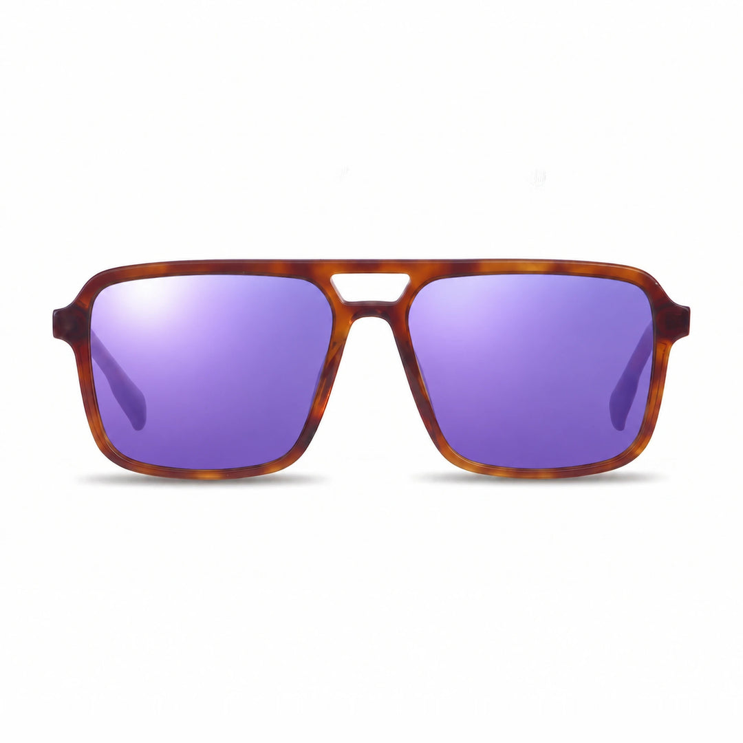 Lentes de sol Fiore 1014 Carey cristal Espejado Morado polarizado vista frontal unisex #color_espejado-morado #foto_frontal