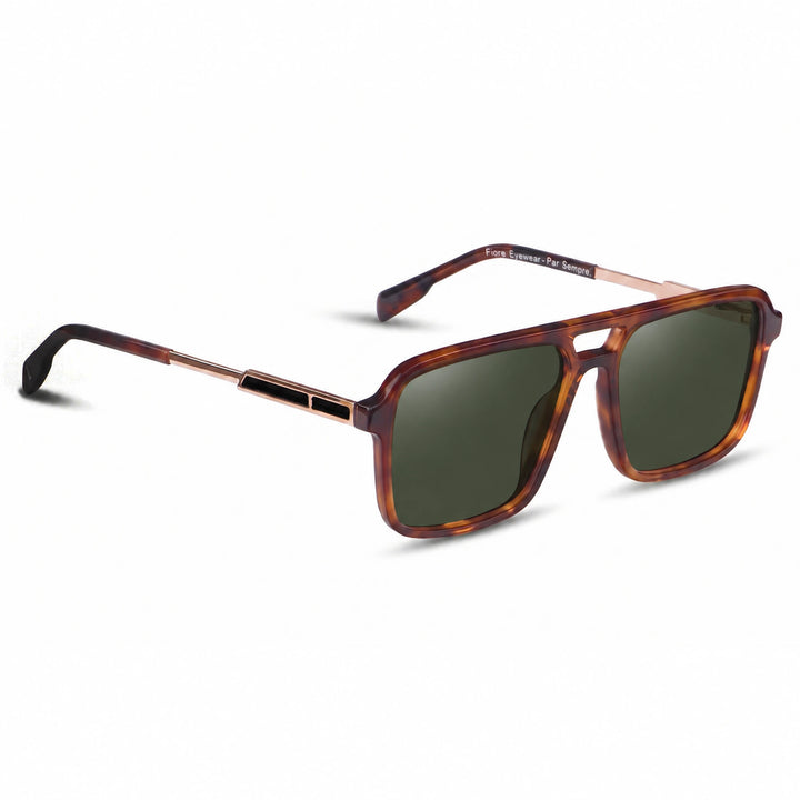 Lentes de sol Fiore 1014 Carey cristal G15 polarizado vista tres cuartos unisex #color_g15