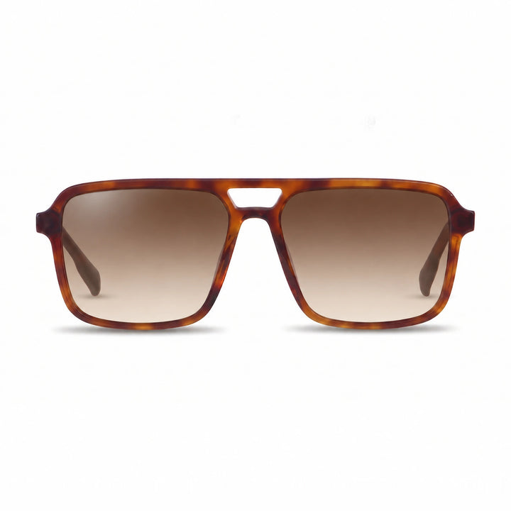 Lentes de sol Fiore 1014 Carey cristal Gradiente Cafe polarizado vista frontal unisex #color_gradiente-cafe #foto_frontal