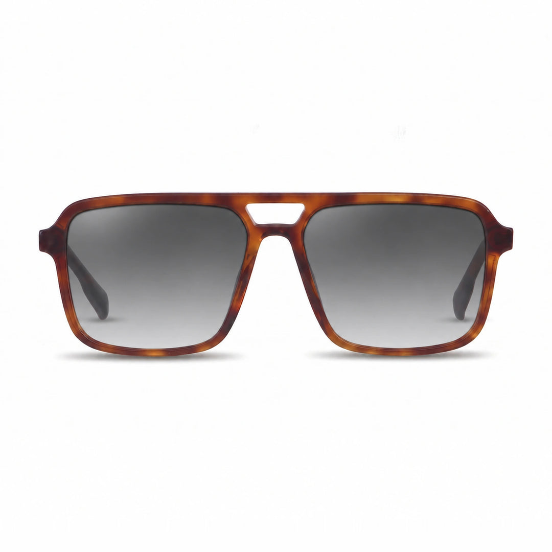 Lentes de sol Fiore 1014 Carey cristal Gradiente Gris polarizado vista frontal unisex #color_gradiente-gris #foto_frontal