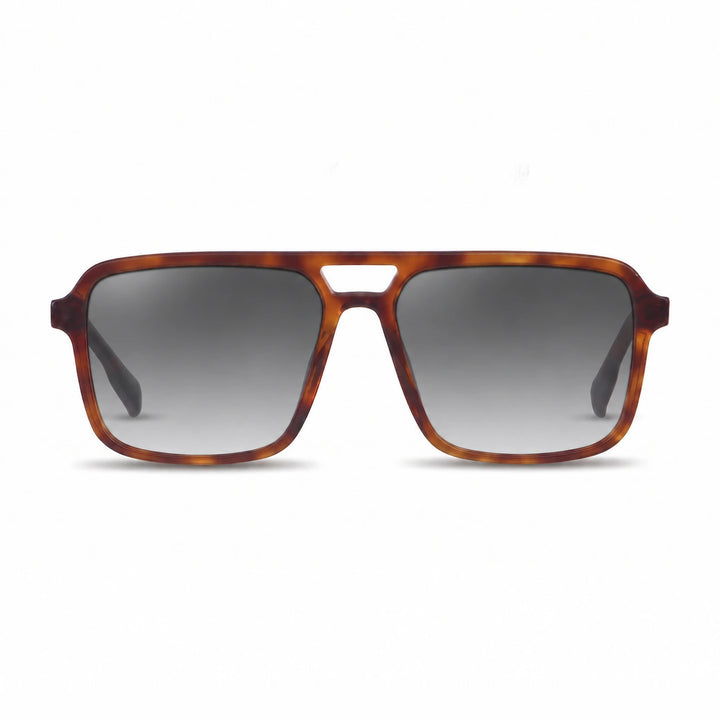 Lentes de sol Fiore 1014 Carey cristal Gradiente Gris polarizado vista frontal unisex #color_gradiente-gris #foto_frontal