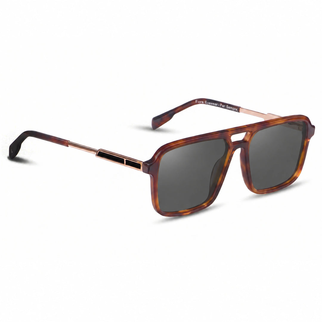 Lentes de sol Fiore 1014 Carey cristal Negro polarizado vista tres cuartos unisex #color_negro