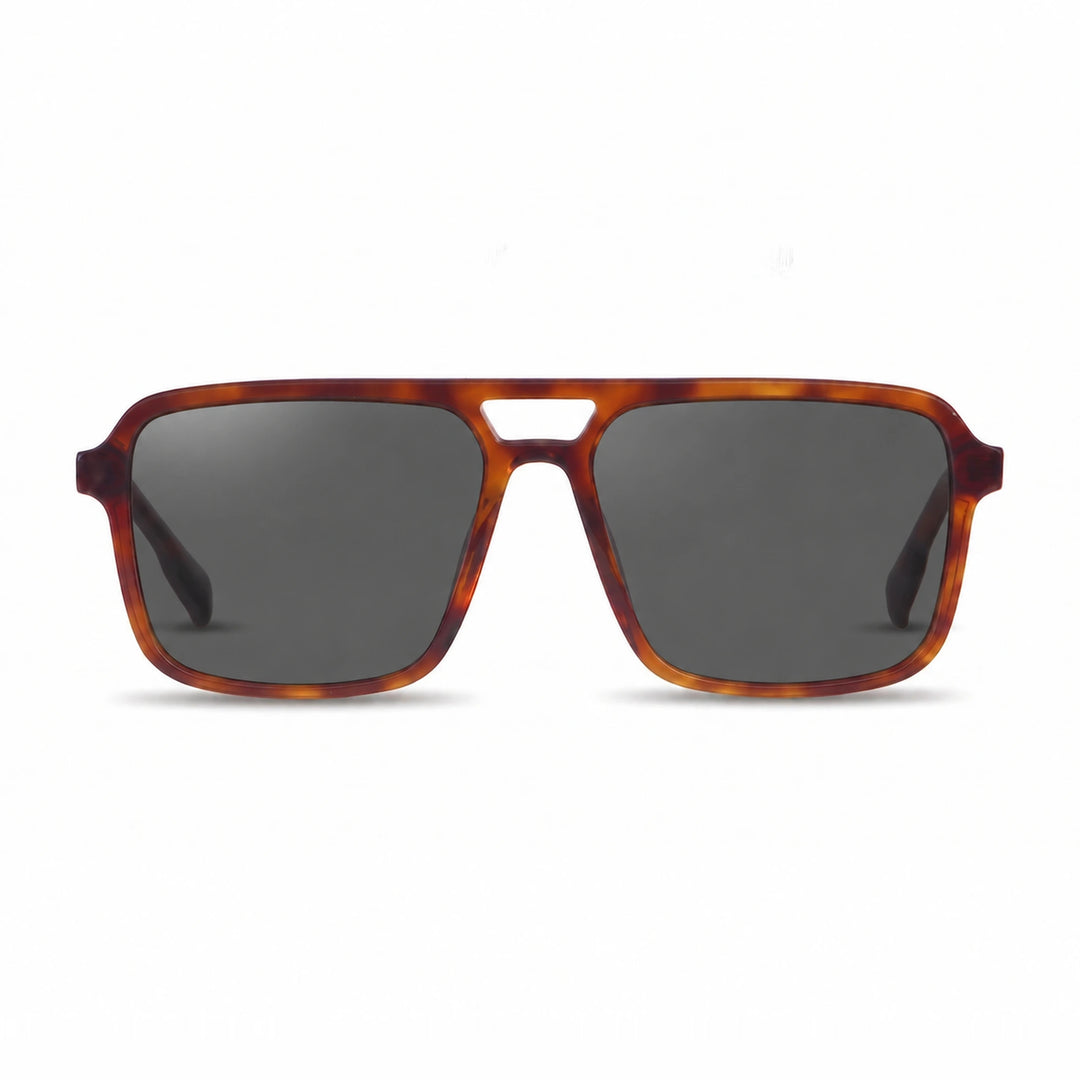 Lentes de sol Fiore 1014 Carey cristal Negro polarizado vista frontal unisex #color_negro #foto_frontal