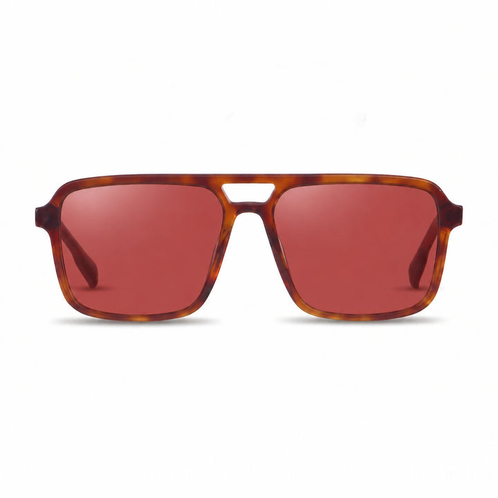 Lentes de sol Fiore 1014 Carey cristal Rojo polarizado vista frontal unisex #color_rojo #foto_frontal