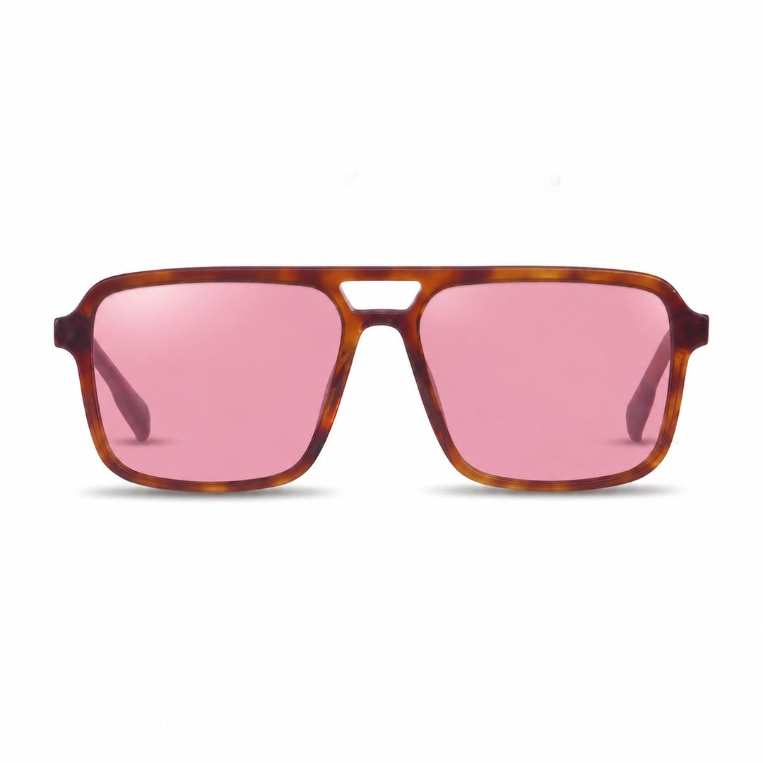Lentes de sol Fiore 1014 Carey cristal Rosado polarizado vista frontal unisex #color_rosado #foto_frontal