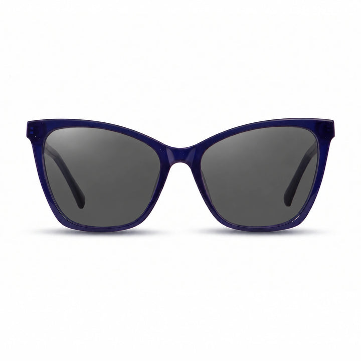 Lentes de sol Fiore 10172 Azul con cristal negro polarizado UV400, vista frontal para mujer #color_negro #foto_frontal