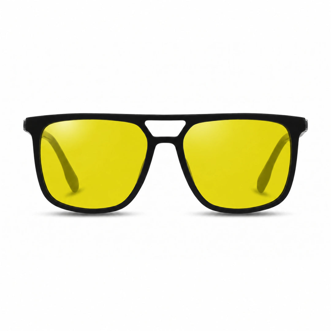 Lentes de sol Fiore 10177 Negro cristal Amarillo polarizado vista frontal mujer #color_amarillo #foto_frontal