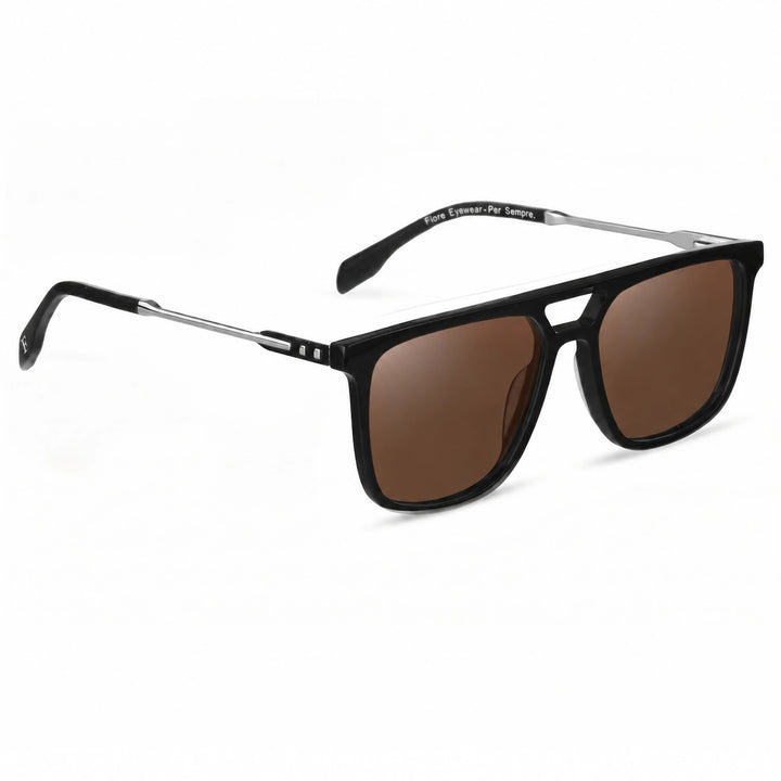 Lentes de sol Fiore 10177 Negro cristal Cafe polarizado vista tres cuartos mujer #color_cafe