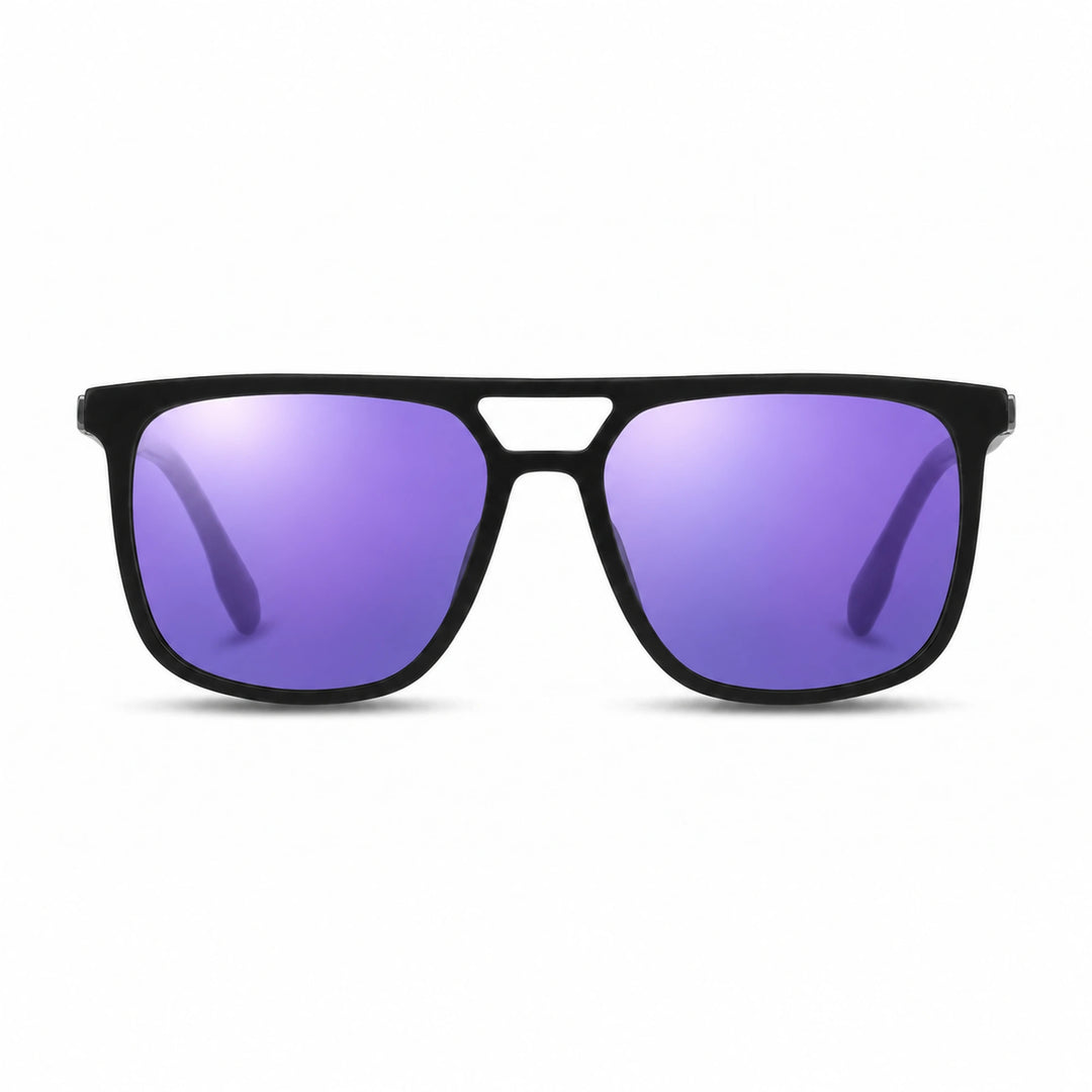 Lentes de sol Fiore 10177 Negro cristal Espejado Morado polarizado vista frontal mujer #color_espejado-morado #foto_frontal