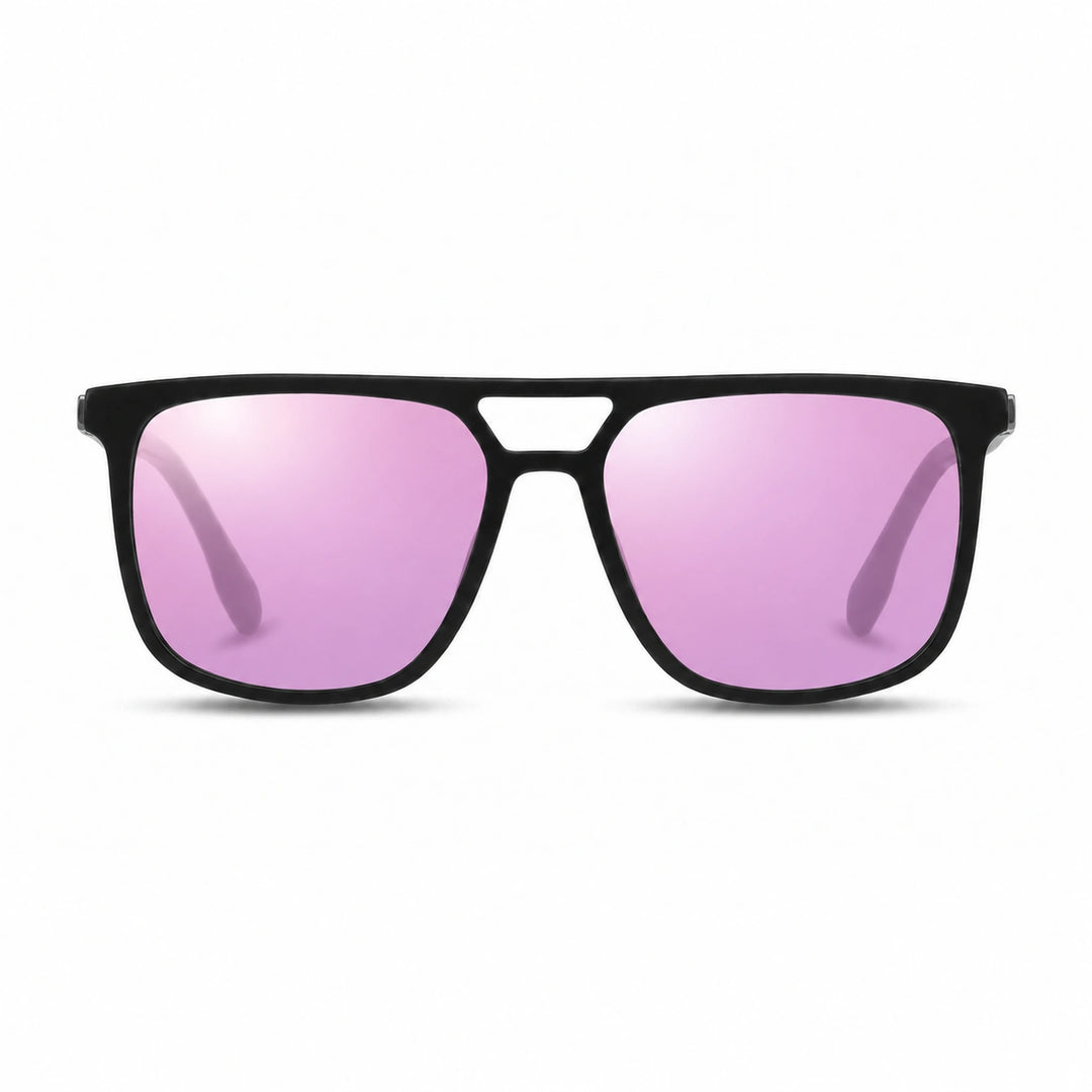 Lentes de sol Fiore 10177 Negro cristal Espejado Rosado polarizado vista frontal mujer #color_espejado-rosado #foto_frontal