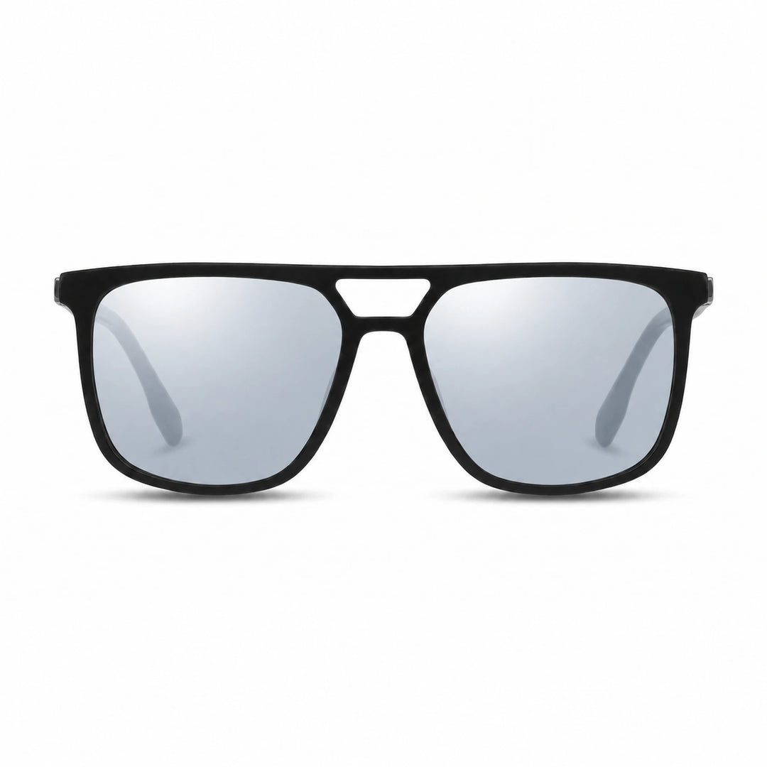 Lentes de sol Fiore 10177 Negro cristal Espejado Silver polarizado vista frontal mujer #color_espejado-silver #foto_frontal