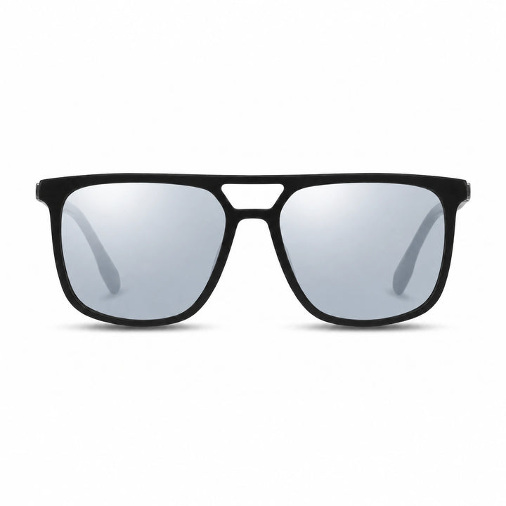 Lentes de sol Fiore 10177 Negro cristal Espejado Silver polarizado vista frontal mujer #color_espejado-silver #foto_frontal