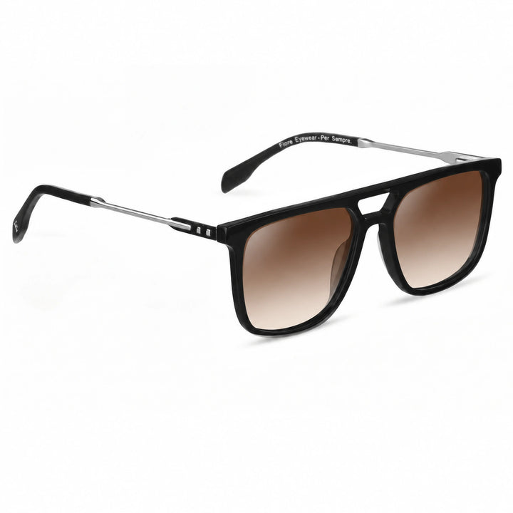 Lentes de sol Fiore 10177 Negro cristal Gradiente Cafe polarizado vista tres cuartos mujer #color_gradiente-cafe