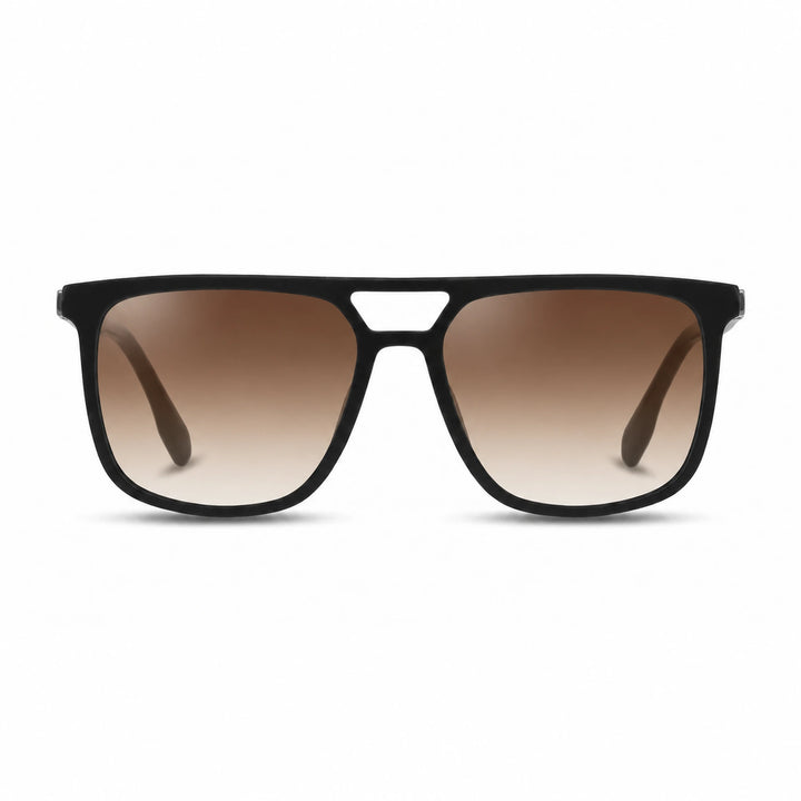 Lentes de sol Fiore 10177 Negro cristal Gradiente Cafe polarizado vista frontal mujer #color_gradiente-cafe #foto_frontal