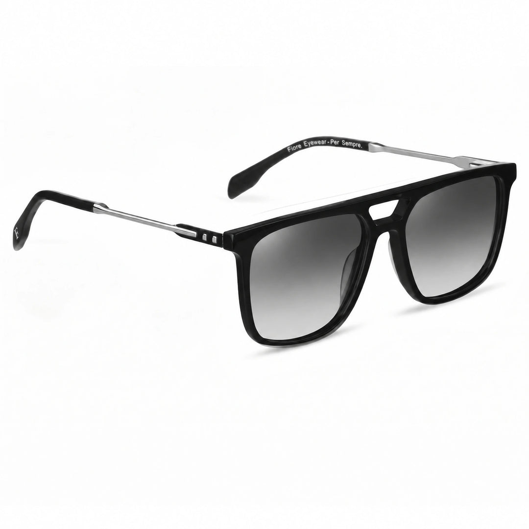 Lentes de sol Fiore 10177 Negro cristal Gradiente Gris polarizado vista tres cuartos mujer #color_gradiente-gris