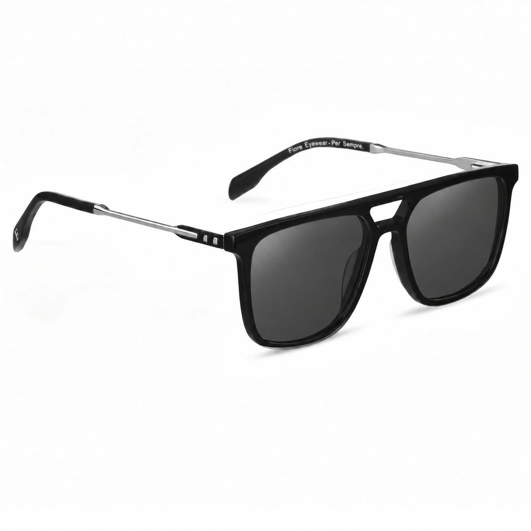 Lentes de sol Fiore 10177 Negro cristal Negro polarizado vista tres cuartos mujer #color_negro