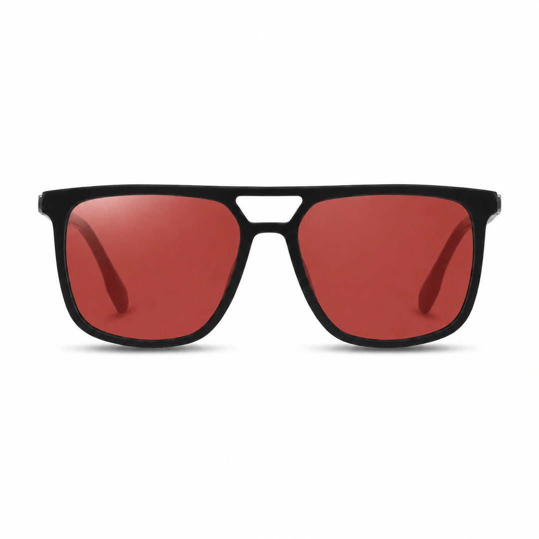 Lentes de sol Fiore 10177 Negro cristal Rojo polarizado vista frontal mujer #color_rojo #foto_frontal