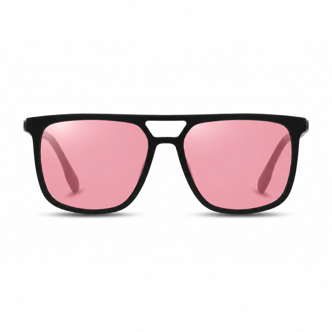 Lentes de sol Fiore 10177 Negro cristal Rosado polarizado vista frontal mujer #color_rosado #foto_frontal