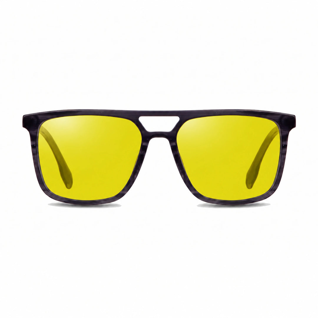 Lentes de sol Fiore 10177 Gris cristal Amarillo polarizado vista frontal mujer #color_amarillo #foto_frontal