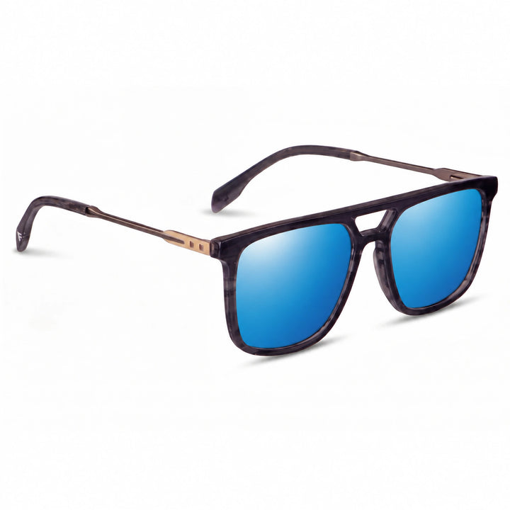Lentes de sol Fiore 10177 Gris cristal Espejado Azul polarizado vista tres cuartos mujer #color_espejado-azul