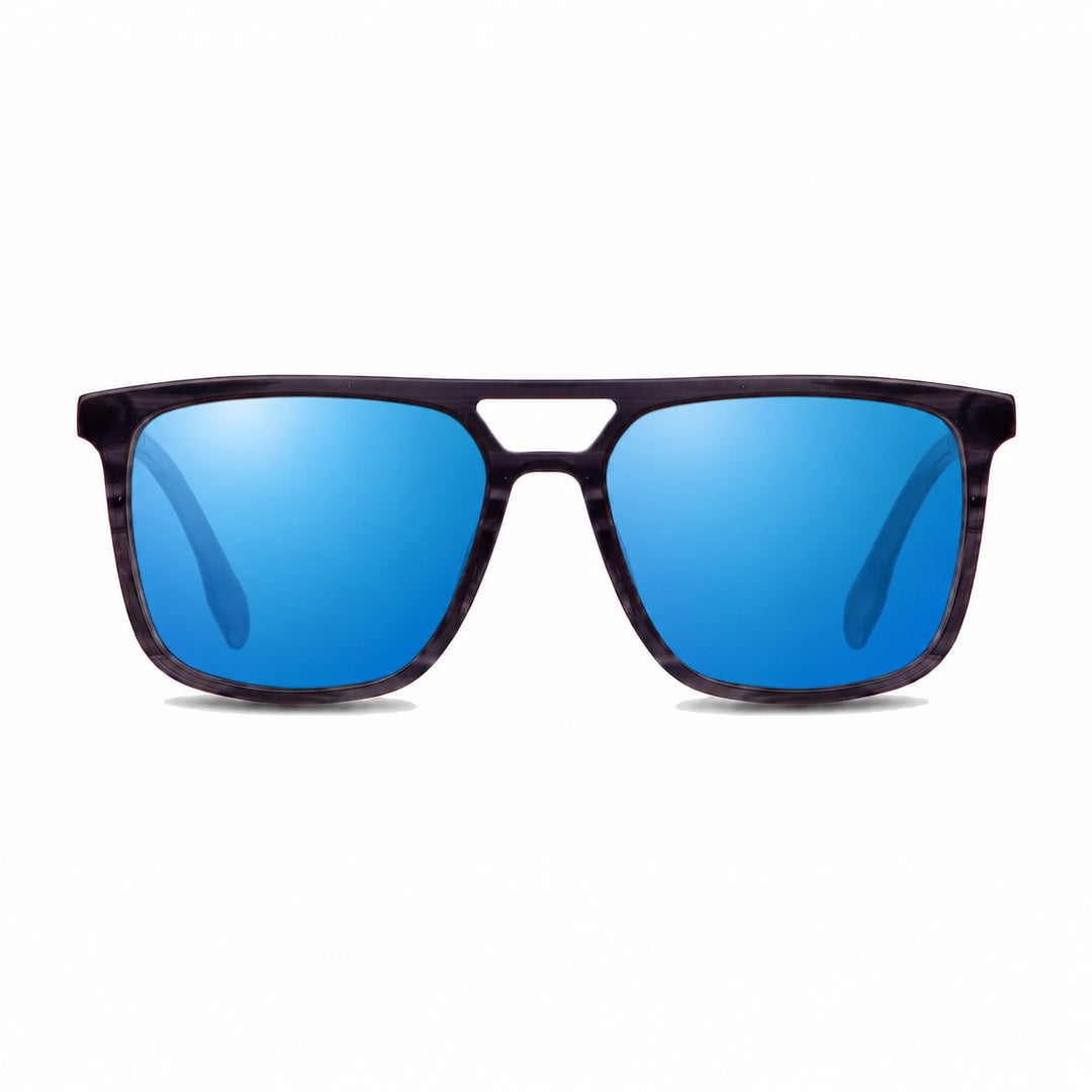 Lentes de sol Fiore 10177 Gris cristal Espejado Azul polarizado vista frontal mujer #color_espejado-azul #foto_frontal