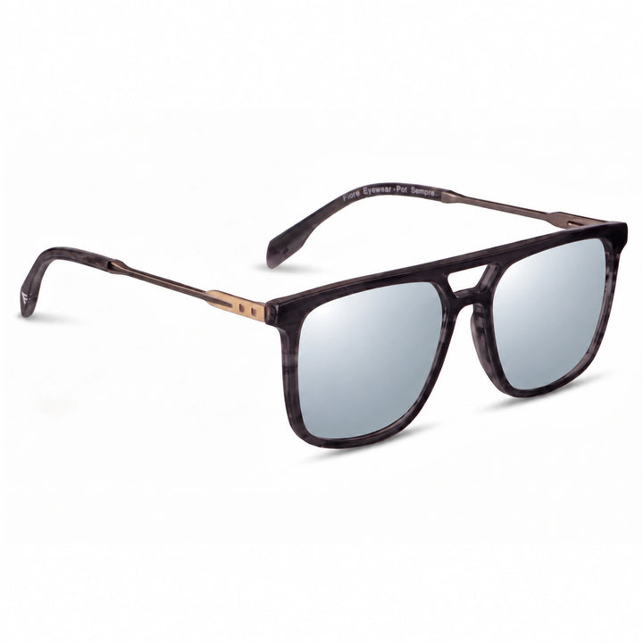 Lentes de sol Fiore 10177 Gris cristal Espejado Silver polarizado vista tres cuartos mujer #color_espejado-silver