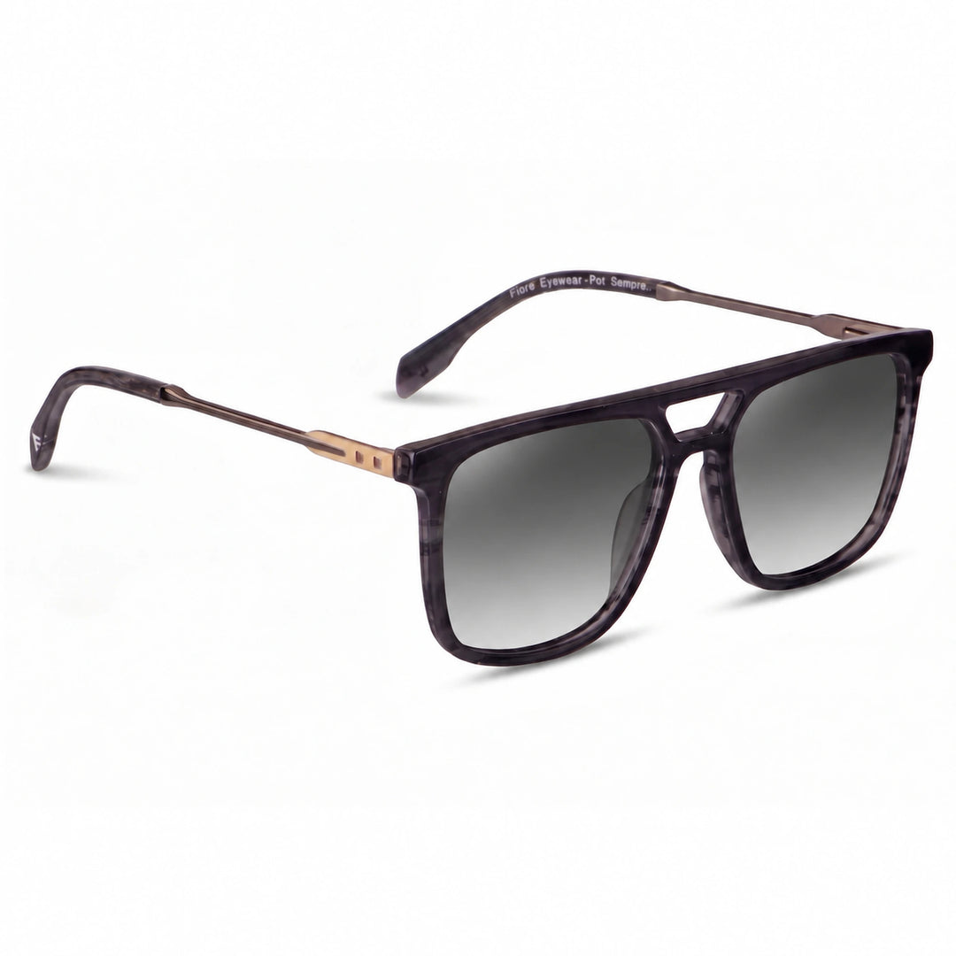 Lentes de sol Fiore 10177 Gris cristal Gradiente Gris polarizado vista tres cuartos mujer #color_gradiente-gris