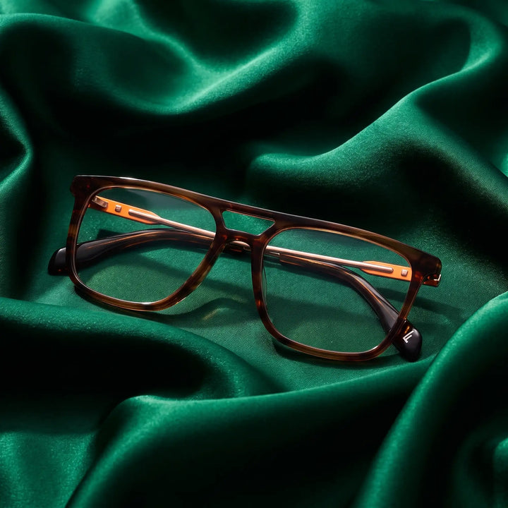 Anteojos Fiore 10177 en tortoiseshell – envuelto en seda esmeralda fluida