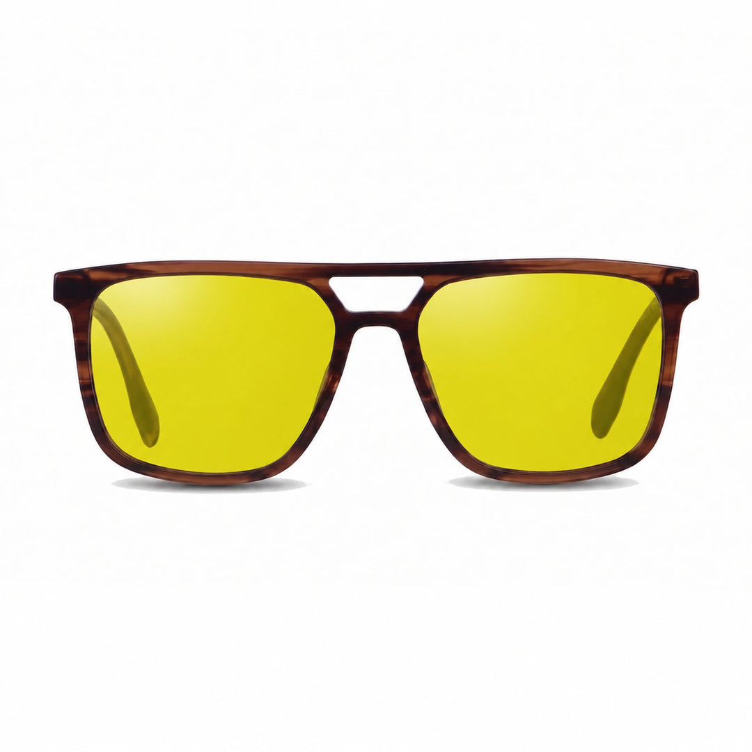 Lentes de sol Fiore 10177 Carey cristal Amarillo polarizado vista frontal mujer #color_amarillo #foto_frontal