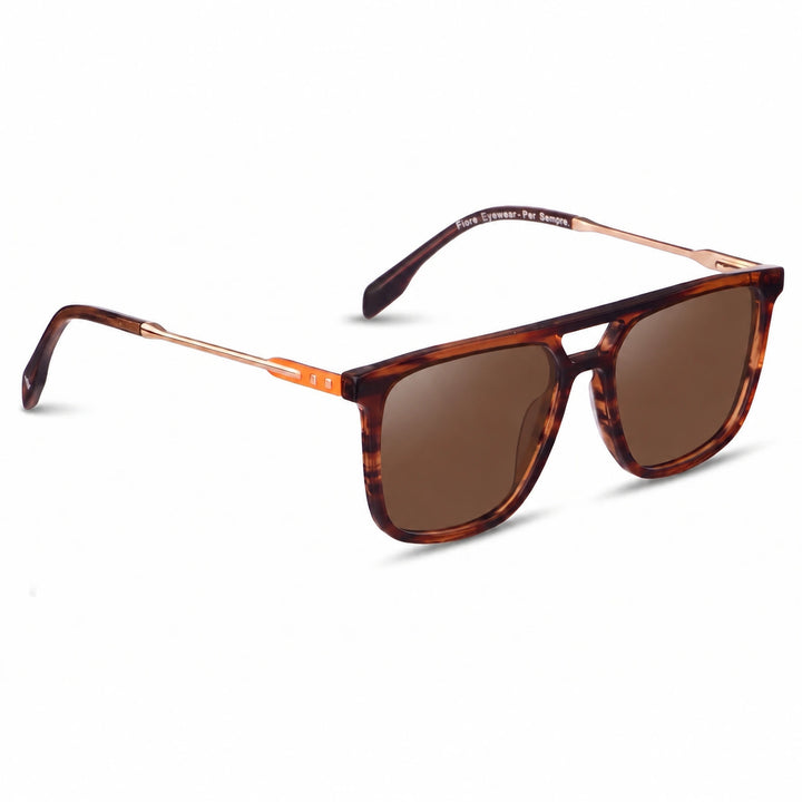 Lentes de sol Fiore 10177 Carey cristal Cafe polarizado vista tres cuartos mujer #color_cafe