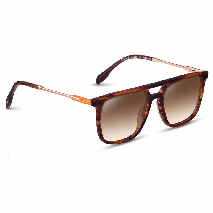 Lentes de sol Fiore 10177 Carey cristal Gradiente Cafe polarizado vista tres cuartos mujer #color_gradiente-cafe