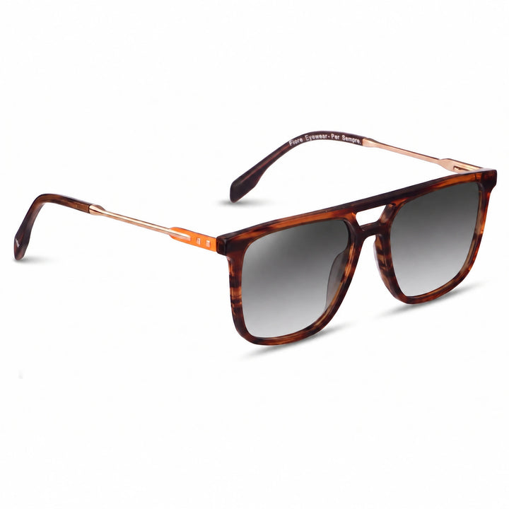 Lentes de sol Fiore 10177 Carey cristal Gradiente Gris polarizado vista tres cuartos mujer #color_gradiente-gris